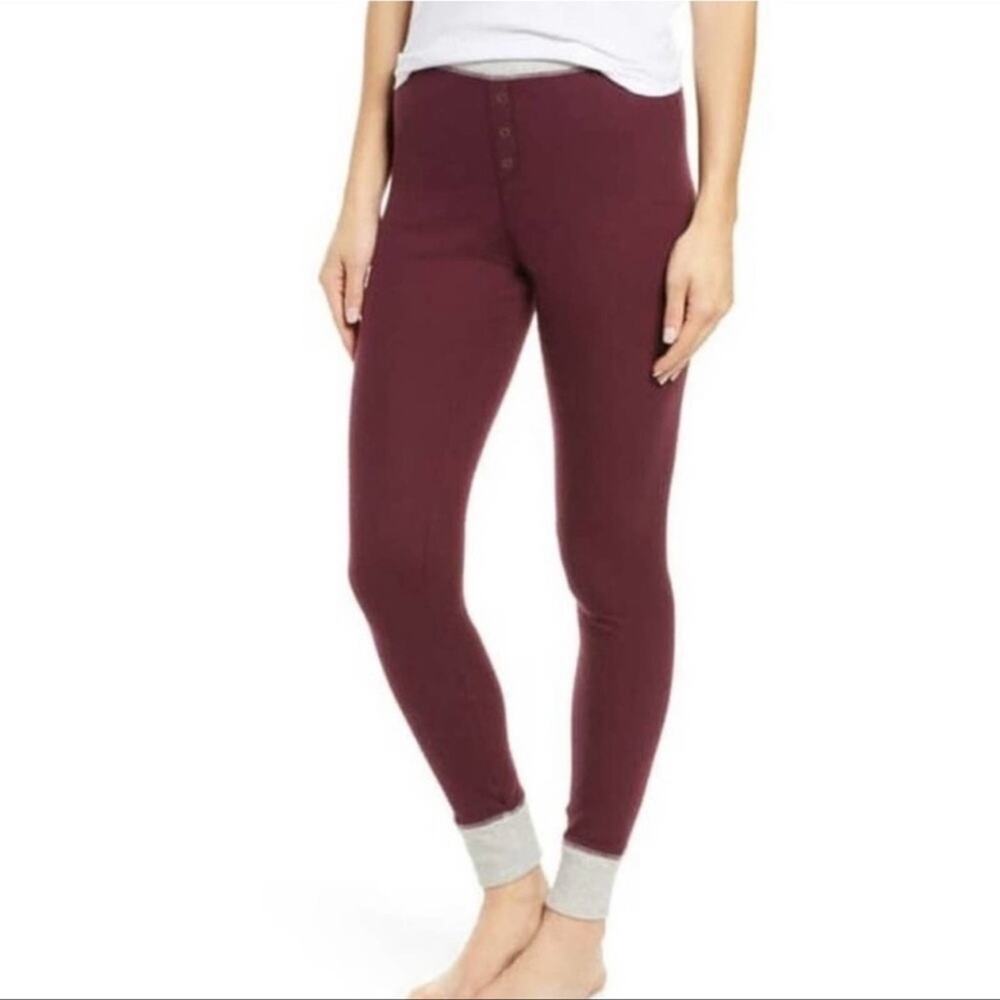 NWT BP Burgundy with Gray Trim Thermal Pajama Pants Women’s Size Small